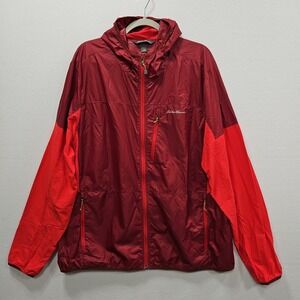 Eddie Bauer Mr Jacket Radius Hybrid Mens XL Red Maroon Storm Repel Windbreaker